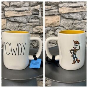 #34 Rae Dunn Disney Howdy Toy Story Woody Yellow Coffee Mug Cup Ceramic Gift NWT